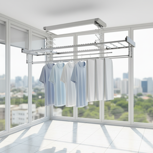 Séchoir à <span class=keywords><strong>linge</strong></span> électrique encastré ultra-fin à levage <span class=keywords><strong>automatique</strong></span> avec éclairage LED pour balcon - Product Image 6