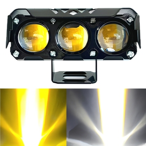 Barre lumineuse LED semi-aluminium sans ventilateur JHS, double couleur blanc-jaune, lumière auxiliaire stroboscopique pour moto, VTT, camion, tout-terrain - Product Image 3