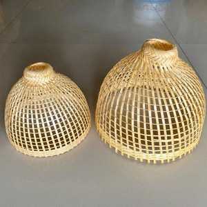 Bamboo Hanging Lamp Pendant Light Asian Oblong Repurposed <b>Fish</b> <b>Trap</b> Ceiling Lamp Air Plant Holder Vietnam Supplier - Product Image 4