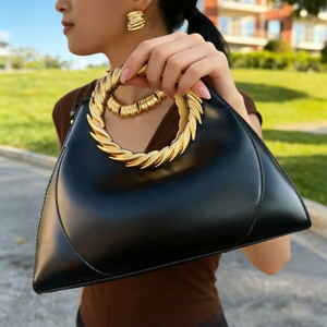 Borsa di Lusso in Pelle PU Nera 2026 con Set di Gioielli Dorati - Acquista la Borsa e Ricevi Gratuitamente Collana e Orecchini Abbinati - Product Image 6