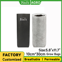 Sacs à semis carrés biodégradables, respirants et écologiques de 10 cm x 30 cm, épaisseur 1,35 oz, pour jeunes plants, fleurs et légumes