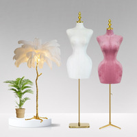 Mannequin de présentation demi-corps féminin adulte, grande taille, type épingle, en tissu, avec hanches généreuses et taille fine, pour l'affichage de vêtements et accessoires de table, style européen-américain BBL