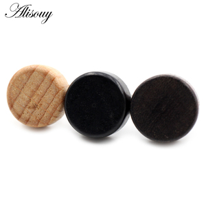 <span class=keywords><strong>Orecchini</strong></span> a Perno Unisex in Legno Naturale Marrone e Nero 6-8mm con Chiusura a Pressione in Acciaio Inossidabile, Gioielli <span class=keywords><strong>per</strong></span> Piercing <span class=keywords><strong>Trago</strong></span> - Product Image 5