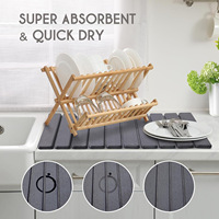 Tapis de séchage pour vaisselle en pierre, tapis de séchage en terre de diatomée pour comptoir, séchage rapide, absorbant, pour comptoir de cuisine