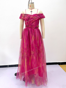 Abito da Sera Elegante da Donna, Abito da Ballo Sexy in Rete a Scarsa Vestibilità, Vestito da Festa Lungo con Stampa e Spacco sulle Spalle - Product Image 3