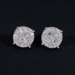 Pendientes <span class=keywords><strong>de</strong></span> Moissanita VVS que Pasan <span class=keywords><strong>la</strong></span> Prueba del Diamante, Plata <span class=keywords><strong>de</strong></span> Ley 925, para <span class=keywords><strong>Hombre</strong></span> y Mujer, con Incrustaciones <span class=keywords><strong>de</strong></span> Moissanita - Product Image 1