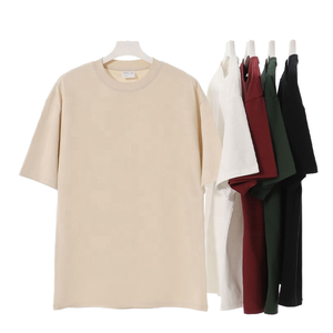 เสื้อยืดสีพื้นเรียบง่าย 100% ผ้าฝ้าย ทรงหลวม โอเวอร์ไซส์ แบบวินเทจ ขายส่ง - Product Image 2