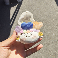 Ornement artisanal en pierre brute de cristal naturel en gros, pierre de guérison Reiki, cadeau mignon, décoration thème amour, Feng Shui