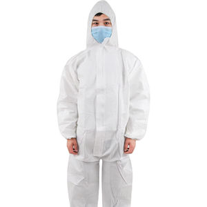ชุดคลุมกันน้ำแบบใช้แล้วทิ้ง ราคาถูก สีขาว ผ้าไม่ถักทอ สำหรับงานเคมีในห้องปฏิบัติการ ชุดป้องกันความปลอดภัย ไซส์ M-3XL - Product Image 1