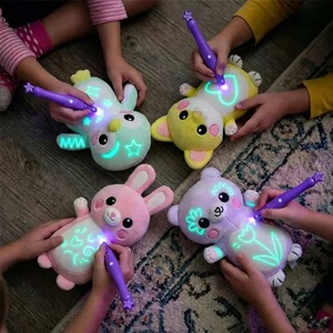 Poupée en peluche lumineuse, baguette magique, peinture, veilleuse, jouet pour enfants, jouets en peluche, cadeaux originaux et amusants - Product Image 1
