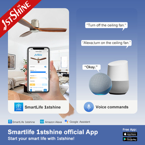 1stshine <span class=keywords><strong>Ventilateur</strong></span> de plafond Hotel Low Profile DC Réglable Wind Flush Monté APP Control <span class=keywords><strong>Ventilateur</strong></span> de plafond avec pales en bois - Product Image 6