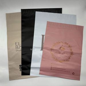 Sobres de Envío Resistentes al Agua con Logotipo Personalizado, Bolsas de Correo de Polietileno Negro Mate Reutilizables para Zapatos y Pelucas - Product Image 5