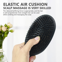 Logo personnalisé Grande brosse pour extensions de cheveux Brosse démêlante pour cheveux surdimensionnés avec emballage en boîte en papier Brosse à cheveux en poils de sanglier vierge en vrac