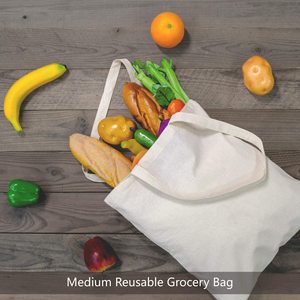Ruthbag 12OZ toile fourre-tout économique épais léger moyen réutilisable sac d'épicerie poignée en coton pour la publicité de bricolage - Product Image 4