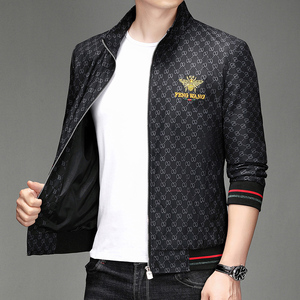 <b>Men's</b> Bee Embroidered <b>Jacket</b> <b>Men's</b> and Teenagers' Baseball Collar Embroidered <b>Jacket</b> Plus Size Fashion Joker Hot and comfortable - Product Image 4