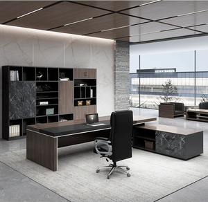 <b>Office</b> Desk Employee <b>Workstation</b> Single Table Chair Set Minimalist Modern Oak Solid Wood Removable Customizable Size Home Drawer - Product Image 4