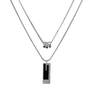 2024 <span class=keywords><strong>Pull</strong></span> en acier inoxydable de marque noire à double couche Collier en or 18 carats - Product Image 6