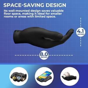 Soporte de Pared para Pelotas Hold My Ball, para Pelotas de Béisbol, Tenis y Cricket, Negro, Accesorios Esculpidos para Mano Izquierda/Derecha - Product Image 6