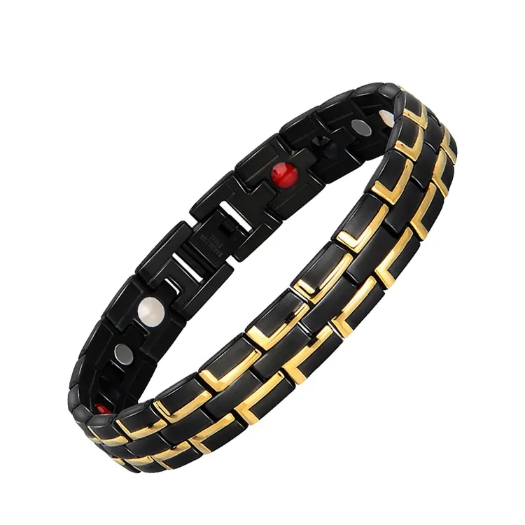 Fashion jewelry high quality black chain Health bio rare earth magnet bracelet