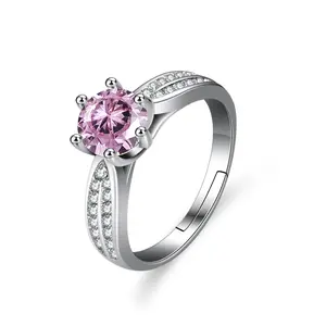 מכירה חמה חדש טרנדי כסף סטרלינג 925 תכשיטי טבעת זירקון צבעוניים מעודנים לנשים