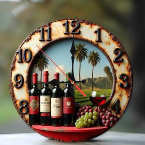 Round Wooden <b>Wall</b> <b>Clock</b> 25Cm <b>Silent</b> Rustic Farmhouse Decor For Living Room Home Decor - Product Image 1