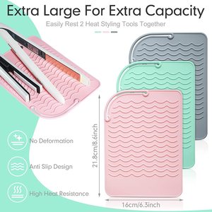 Tapis en silicone résistant à la chaleur, antidérapant, protecteur pour fer à boucler, lisseur et outils de coiffure - Product Image 2