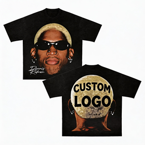 Camisetas de Manga Corta para Hombre, Estilo Hip Hop, 100% Algodón, Estampadas, Talla Grande, con Transferencia Térmica DTG, Proveedor de Moda Urbana - Product Image 2