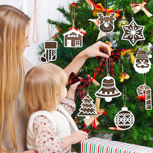 Adornos navideños transfronterizos, copos de nieve tallados, Papá Noel, árboles de Navidad, decoraciones para el hogar, calcetín navideño - Product Image 1