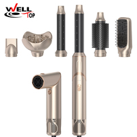 Styler multifonction 5 en 1 ionique et céramique : sèche-cheveux/lisseur/boucleur automatique professionnel de qualité salon