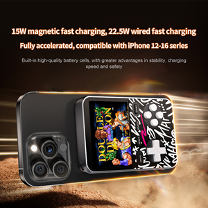 New 15W Từ Không Dây Nhanh Chóng Sạc 2-Trong-1 Di Động Retro Chơi Game Ngân Hàng Điện Cầm Tay Trò Chơi Giao Diện Điều Khiển Cho On-The-Go Giải Trí - Product Image 5