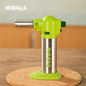 Encendedor de cocina portátil Nurgaz, soplete de gas para hornear, asar y encender, con soporte de corcho, color verde - Product Image 1