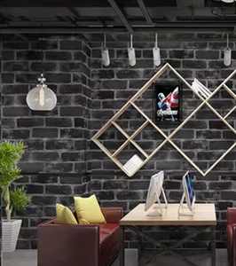 ORON DECO Black Retro Brick Wallpaper <strong>Wall</strong> Sticker PVC <strong>Vinyl</strong> Waterproof Peel and Stick Self Adhesive 3D Wallpaper for <strong>Wall</strong> Decor - Product Image 2