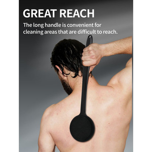 Brosse de bain transfrontalière pour le dos, brosse de massage à long manche, poils doux, outil de massage du dos, accessoire de bain - Product Image 2