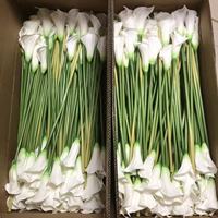O-1019 Prix de gros, taille personnalisée 63 cm, fleurs de lys artificielles en PU au toucher réel, en vente