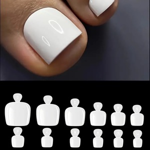 Uñas Postizas Francesas para Mujer, Uñas Acrílicas Adhesivas Blancas Cortas Cuadradas, Paquete de 120 - Product Image 2
