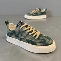 Chaussures Homme 2025 Nouvelle Collection Été – Baskets Montantes Coréennes en Tissu à Lacets, Style Sport-Casual, Tendance Skate, Respirantes et Rehaussantes