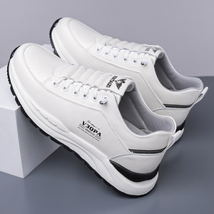 รองเท้าผ้าใบสีขาว XINTAIZI สำหรับผู้ชาย รองเท้าลำลองหนัง พื้นรองเท้า EVA กันลื่น พื้นรองเท้าด้านนอกทำจากยาง เหมาะสำหรับเดิน - Product Image 3