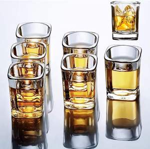 Tequila-Schnapsglas mit Schwerem Quadratischem Boden 2,3 oz Klare Schnapsgläser für Espresso Wodka Whiskey Tequila Spirituosen & Liköre - Product Image 1