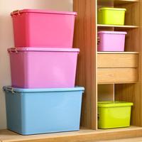 Boîte de rangement en plastique de grande taille pour la maison avec couvercle, bacs de rangement empilables durables et portables avec roulettes