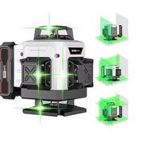 Niveau laser d'extérieur DIY ultra-lumineux à lumière verte, haute précision, 8, 12 ou 16 lignes, épaisseur réglable, clignotant, batterie au lithium