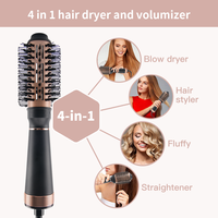 PRITECH Sèche-cheveux 1200W, Brosse à air chaud, Styler et Volumisant, Peigne Lisseur et Rouleau Coiffant, Sèche-cheveux Tout-en-un pour Usage Domestique