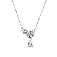 Collier clavicule en argent sterling S925 plaqué or 14 carats avec micro-incrustations de zircons, bijoux cadeau en gros