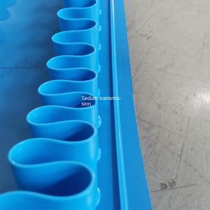 Yeni mavi PU yanak Cleated konveyör bant | Gıda sınıfı yırtılmaya dayanıklı yağ dayanıklı kemer granüller fasulye baharat tozu için - Product Image 3