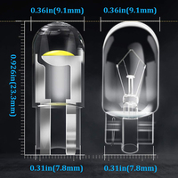 Super helle W5W 194 T10 Glas gehäuse Cob LED Auto lampe 6000K Weiß Grün Blau Rot Keil Kennzeichen lampe