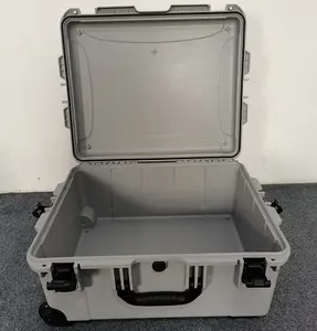 Koper Besar Tahan Air IP67 Peralatan Keras Kotak Pelindung Plastik Alat Penyimpanan Casing EVA Abu-abu