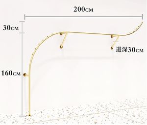 Porte-vêtements en métal fer moderne haute qualité porte-vêtements pour <span class=keywords><strong>magasin</strong></span> de vêtements mural gain d'espace manteau or présentoir - Product Image 5