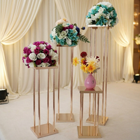 Support à fleurs moderne en métal doré pour mariage, concert, événement à domicile, centre de table décoratif, portable