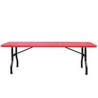 Table de pique-nique moderne en acier pour l'extérieur, idéale pour les restaurants, les parcs et les camping-cars – Table à manger haute en métal pour usage commercial