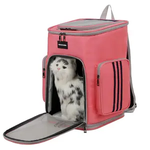 Fabbrica eco-friendly traspirante grande capacità colore personalizzato logo pieghevole pet zaino pet carrier borsa da viaggio borse per animali domestici