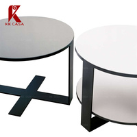 Combinaison de table basse ronde de conception spéciale Table à thé centrale à armature métallique de meilleure capacité portante unique